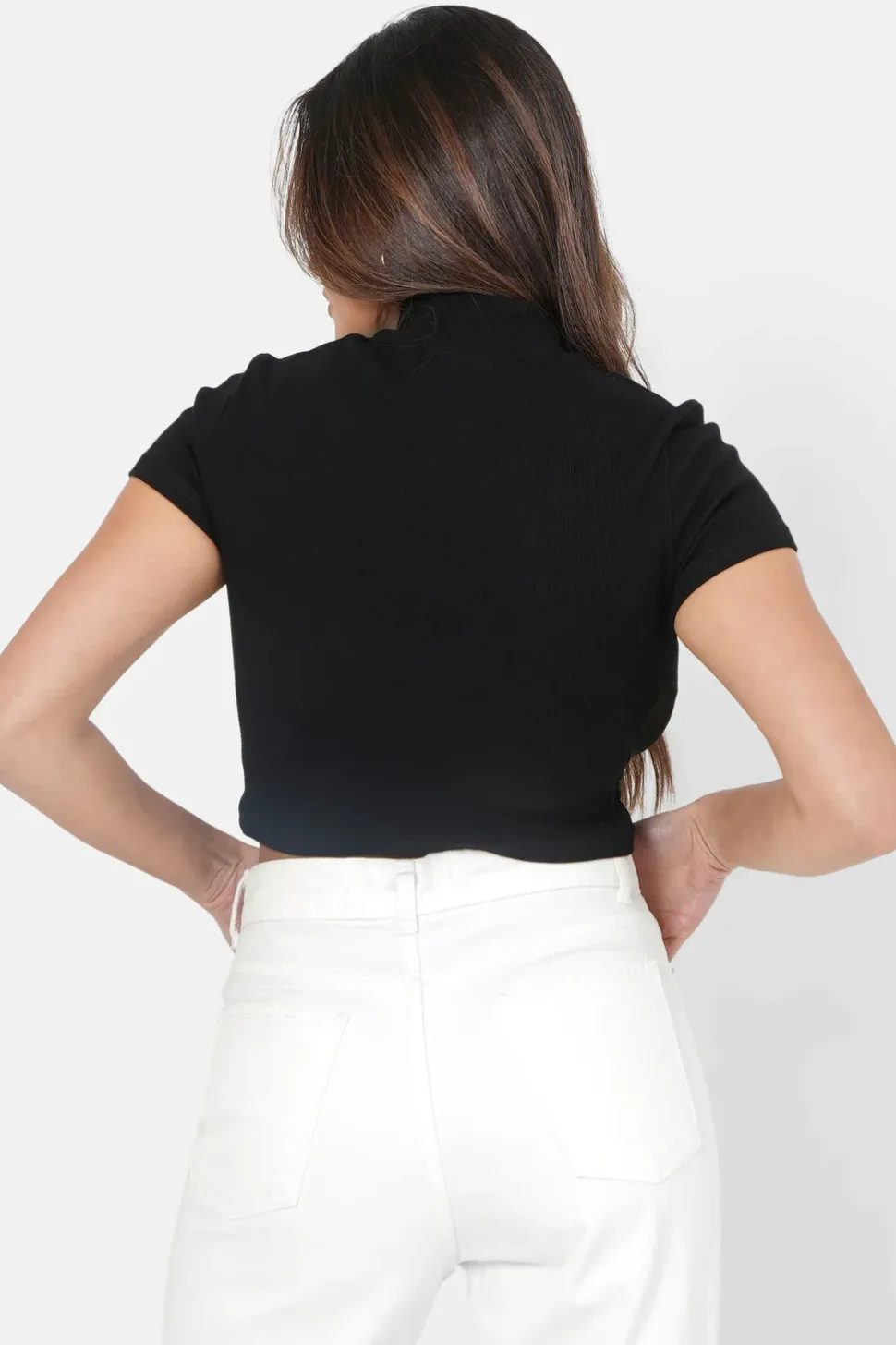 Top Court Corset Transparent Noir