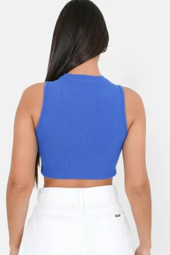 Top Court Cotele Bleu Fonce
