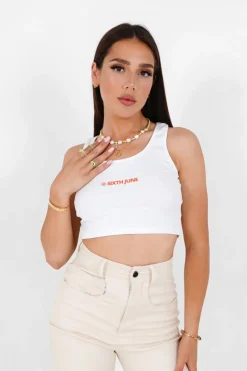 Top Court Logo Imprime Blanc