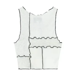 Top Court Multi Tissus Blanc
