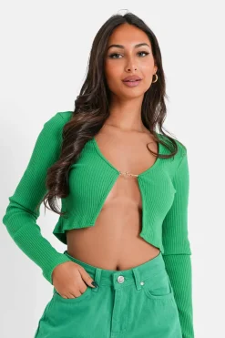 Top Court Ouverture Bijou Devant Vert