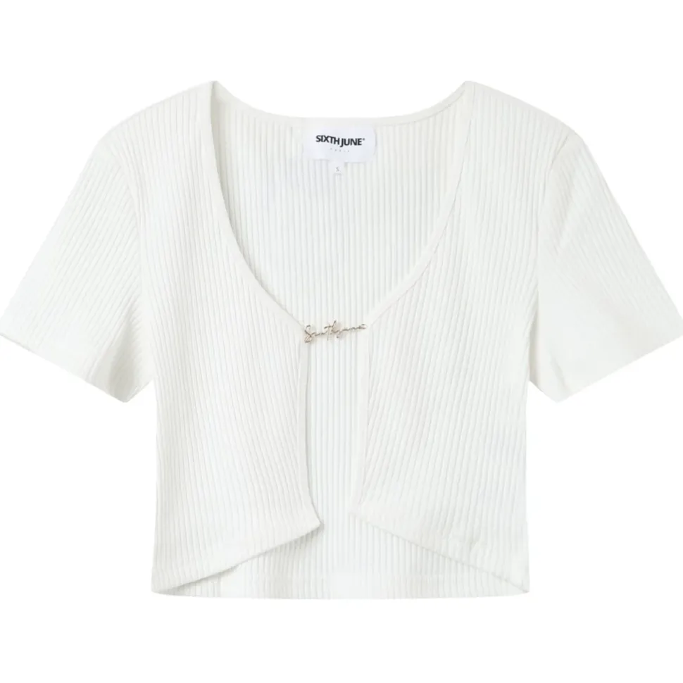 Top Court Ouverture Bijou Devant Blanc