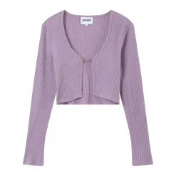Top Court Ouverture Bijou Devant Violet Clair