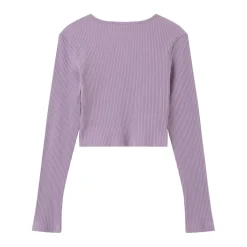 Top Court Ouverture Bijou Devant Violet Clair