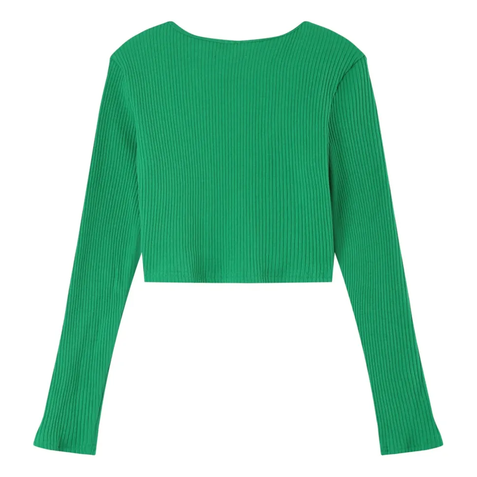 Top Court Ouverture Bijou Devant Vert