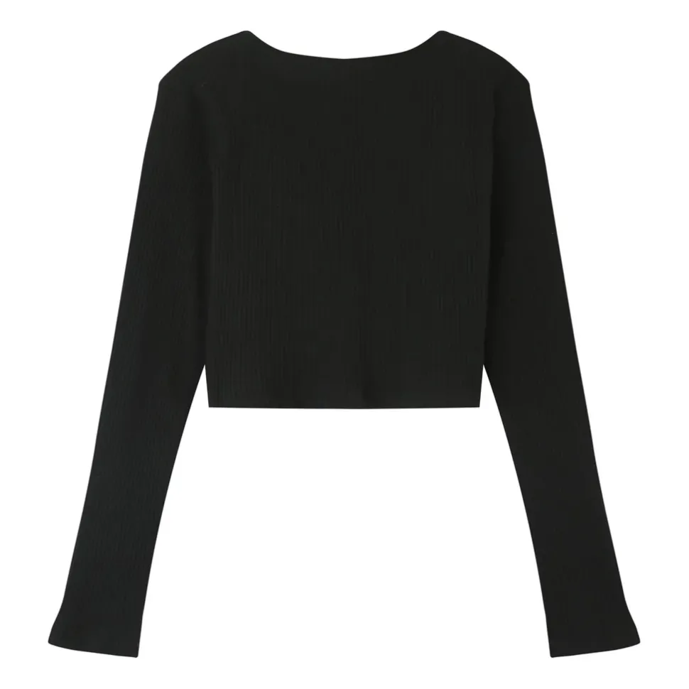 Top Court Ouverture Bijou Devant Noir
