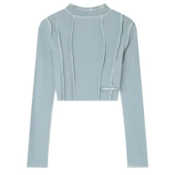 Top Couture Surfilee Bleu Clair