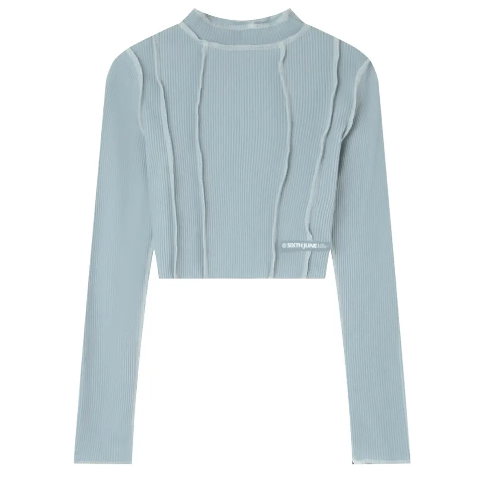 Top Couture Surfilee Bleu Clair