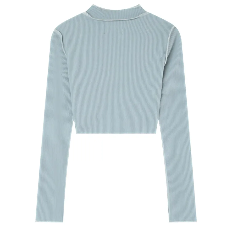 Top Couture Surfilee Bleu Clair