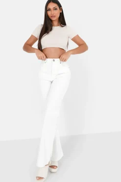 Top Manches Courtes Dos Nu Beige
