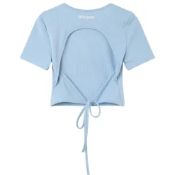 Top Manches Courtes Dos Nu Bleu Clair