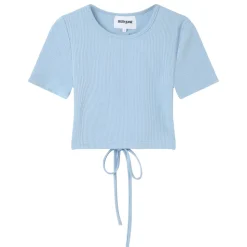 Top Manches Courtes Dos Nu Bleu Clair