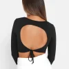Top Manches Longues Dos Nu Noir