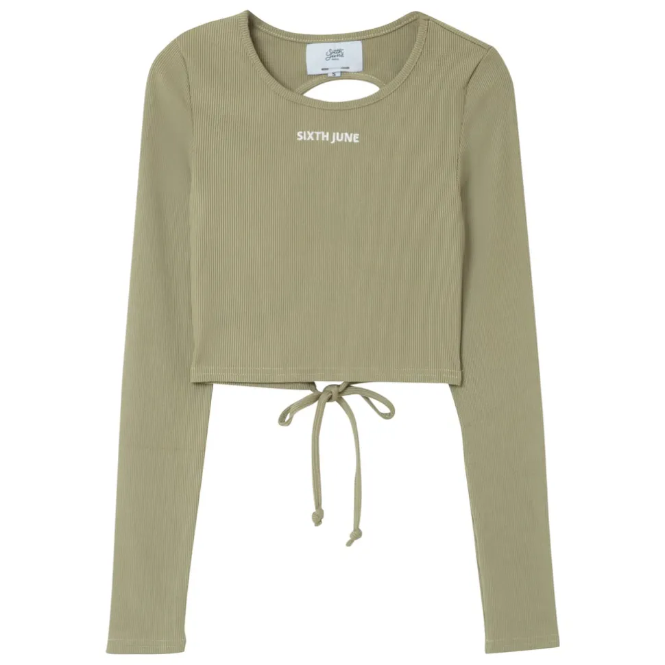 Top Manches Longues Dos Nu Vert