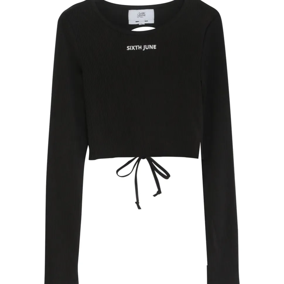 Top Manches Longues Dos Nu Noir