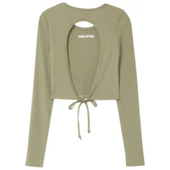 Top Manches Longues Dos Nu Vert