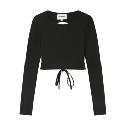 Top Manches Longues Ouverture Dos Noir