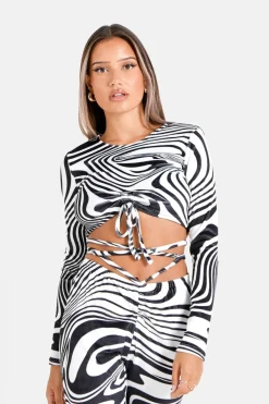 Top Psychedelique Cordons Noir
