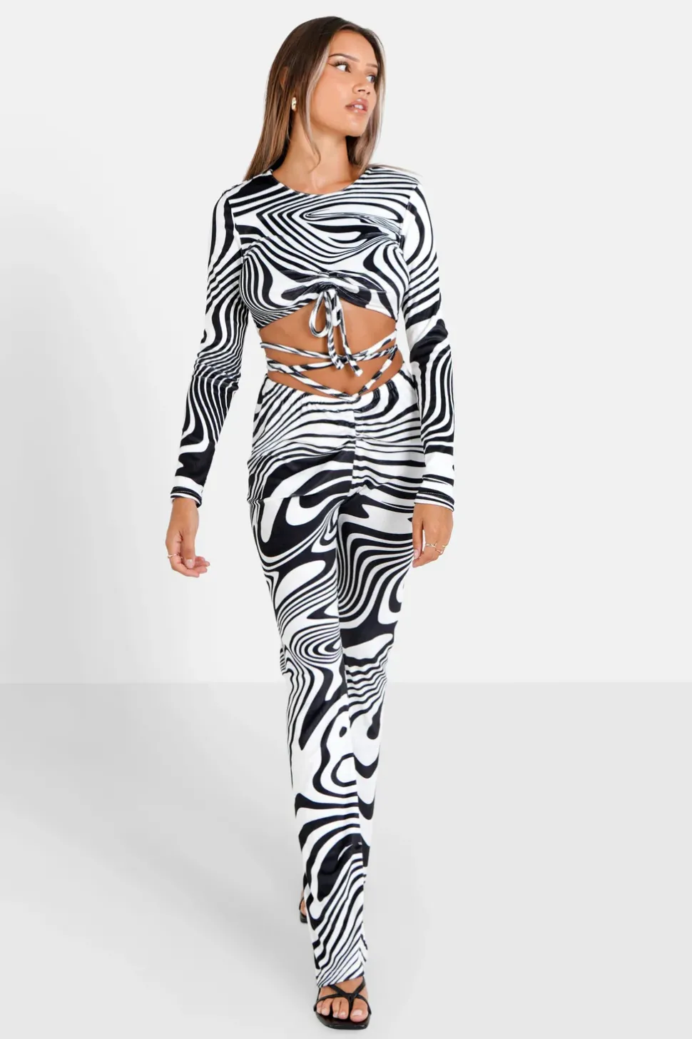 Top Psychedelique Cordons Noir
