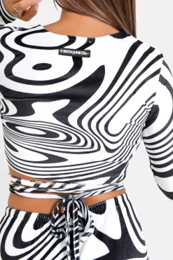 Top Psychedelique Cordons Noir