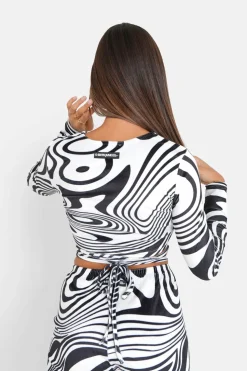 Top Psychedelique Cordons Noir