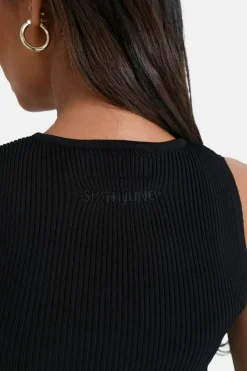 Top Sans Manches Cotele Noir