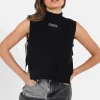 Top Sans Manches Maille Ouverture Noir