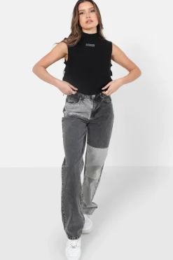Top Sans Manches Maille Ouverture Noir