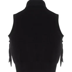 Top Sans Manches Maille Ouverture Noir