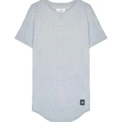 T-Shirt Bas Arrondi Gris Clair