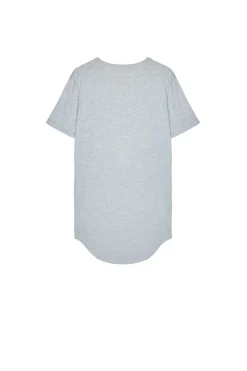 T-Shirt Bas Arrondi Gris Clair