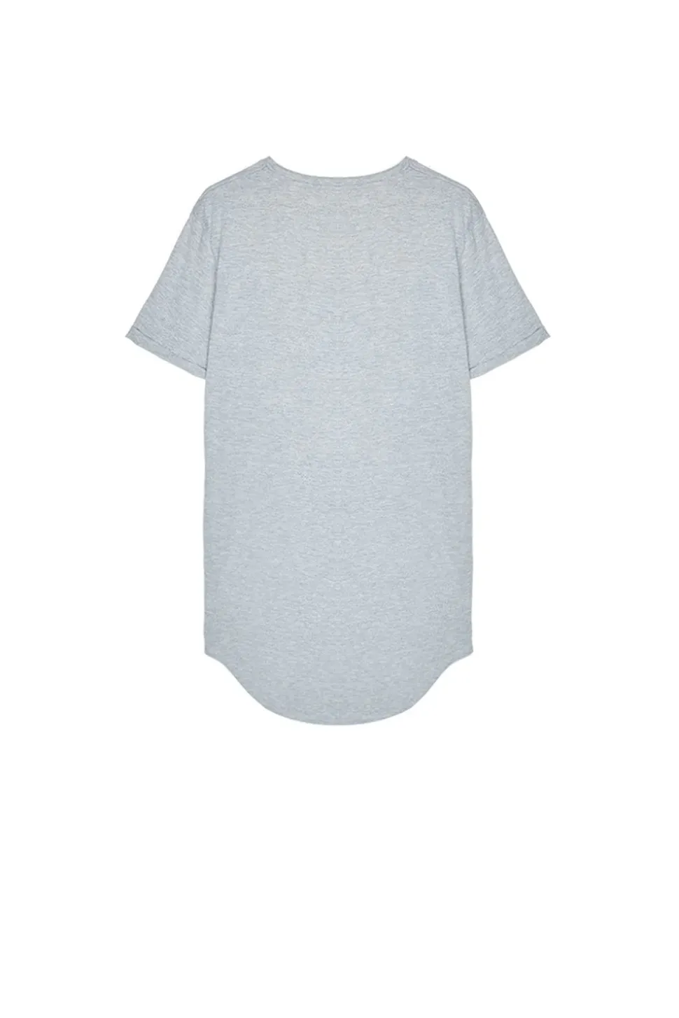 T-Shirt Bas Arrondi Gris Clair