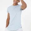 T-Shirt Bas Arrondi Long Bleu Clair