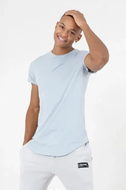 T-Shirt Bas Arrondi Long Bleu Clair