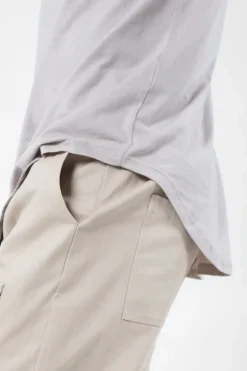 T-Shirt Bas Arrondi Long Beige