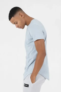 T-Shirt Bas Arrondi Long Bleu Clair