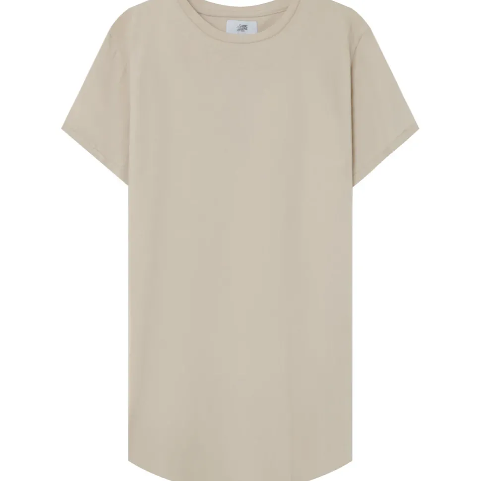 T-Shirt Bas Arrondi Long Beige