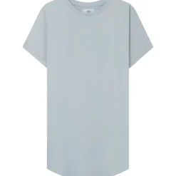 T-Shirt Bas Arrondi Long Bleu Clair