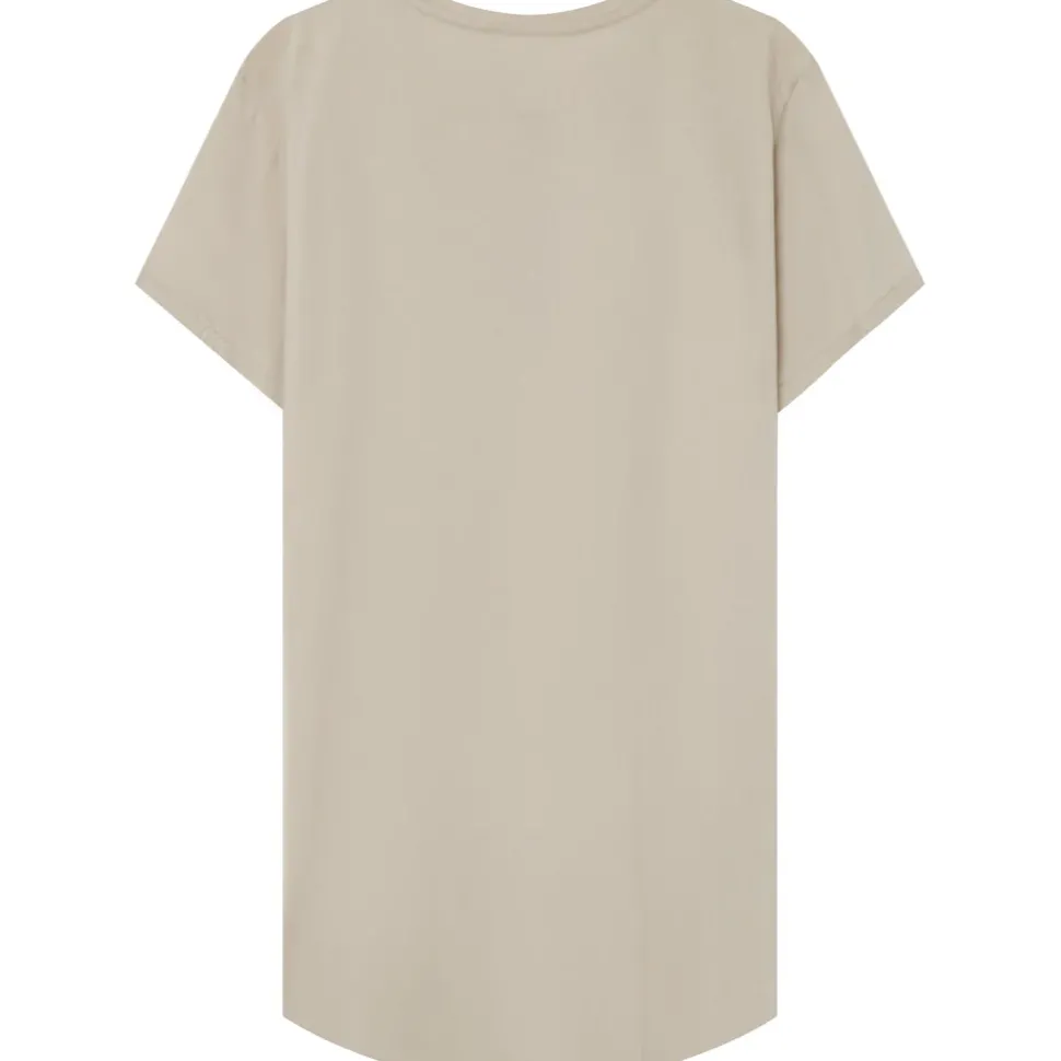 T-Shirt Bas Arrondi Long Beige