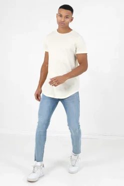 T-Shirt Bas Arrondi Long Jaune Clair