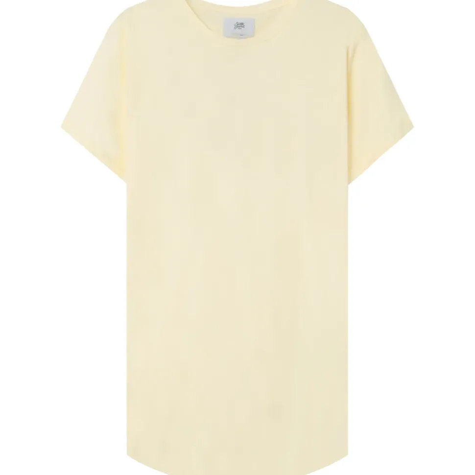 T-Shirt Bas Arrondi Long Jaune Clair