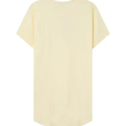 T-Shirt Bas Arrondi Long Jaune Clair