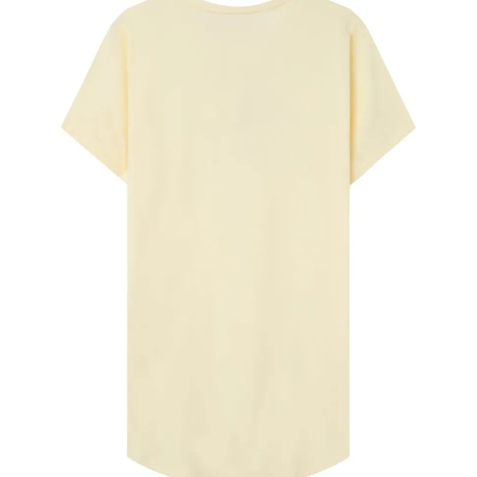 T-Shirt Bas Arrondi Long Jaune Clair