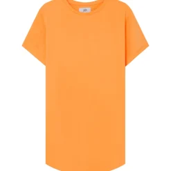 T-Shirt Bas Arrondi Long Orange Clair