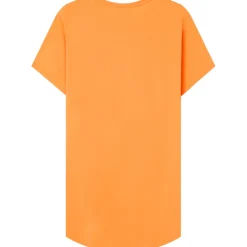 T-Shirt Bas Arrondi Long Orange Clair