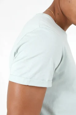 T-Shirt Bas Arrondi Long Vert Clair
