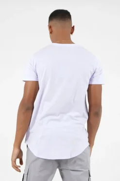 T-Shirt Bas Arrondi Long Violet Clair
