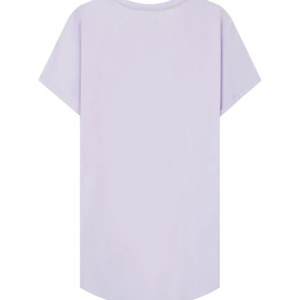 T-Shirt Bas Arrondi Long Violet Clair