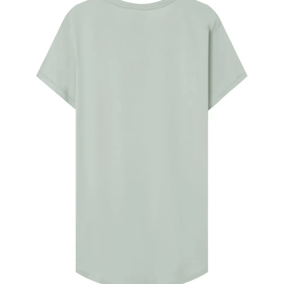 T-Shirt Bas Arrondi Long Vert Clair