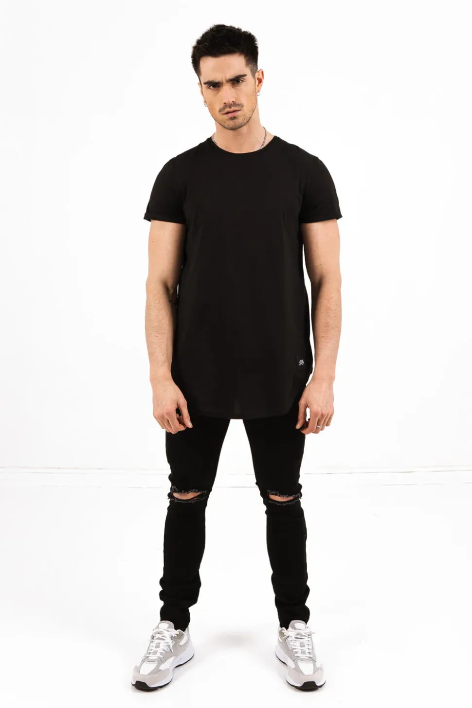 T-Shirt Bas Arrondi Noir